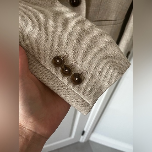 RW&CO Oatmeal Double-Breasted Blazer Size 6 Work Jacket Office Wear Quiet Luxury - Picture 5 of 13